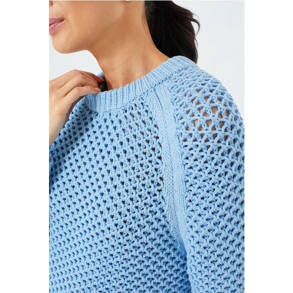 TUCKERNUCK Corsica Blue Crochet Knit Annette Sweater - Picture 5 of 11